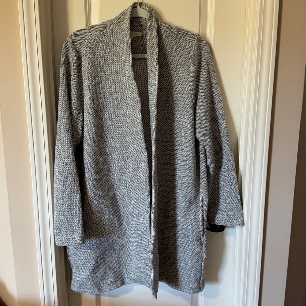 Eileen Fisher Open Front Waterfall Cardigan Organic Cotton - Picture 1 of 6